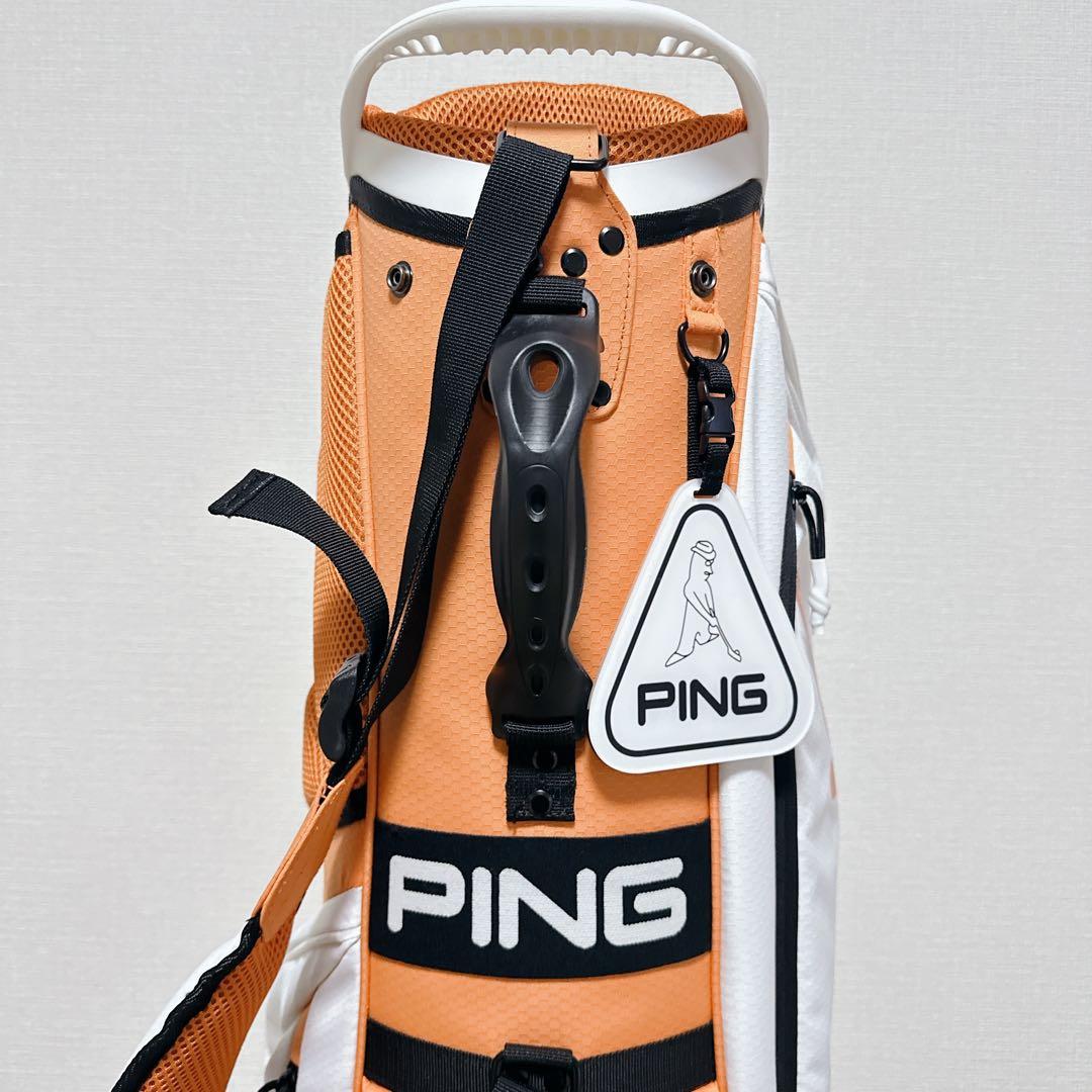 限定 PING ピン キャディバッグ CB-P225 軽量 オレンジ 9.5型