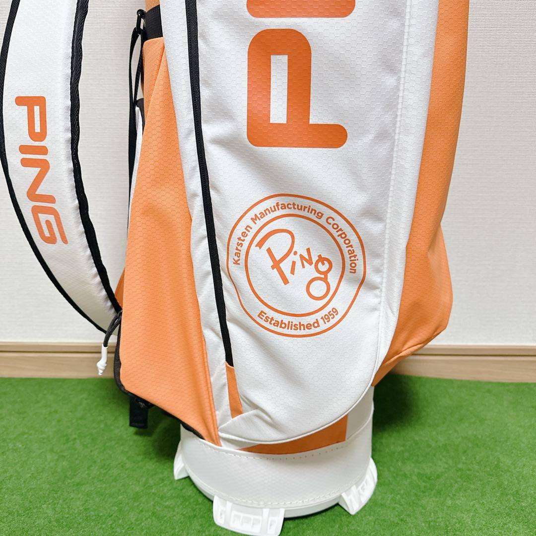 限定 PING ピン キャディバッグ CB-P225 軽量 オレンジ 9.5型
