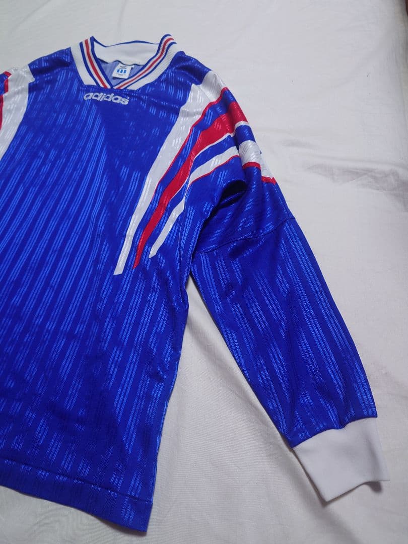 90s adidas デサント製 長袖 シャツ フランス代表モデル 清水商