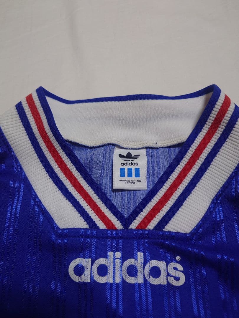 90s adidas デサント製 長袖 シャツ フランス代表モデル 清水商