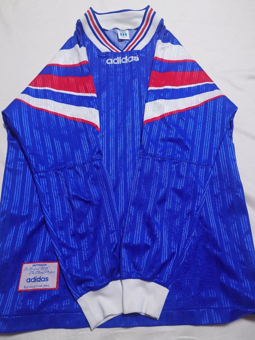 90s adidas デサント製 長袖 シャツ フランス代表モデル 清水商