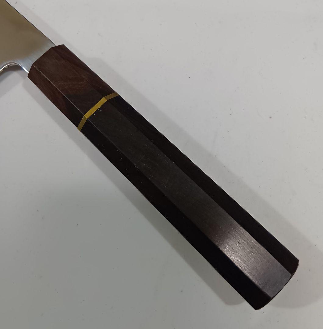本焼 Ｖ金10号鋼 全鋼 和牛刀 24cm 牛刀 包丁 鏡面 八角黒檀柄