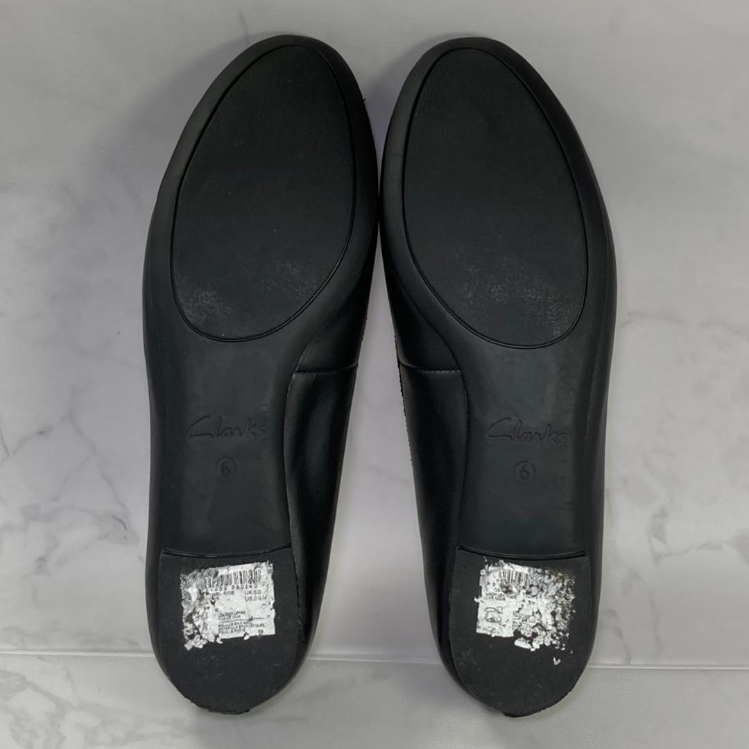 【美品】Clarks カルーゼルライド バレエシューズ 25㎝ ブラックレザー
