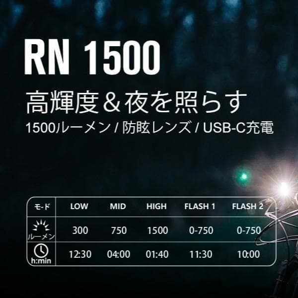 OLIGHT(オーライト) RN 1500 自転車ライト