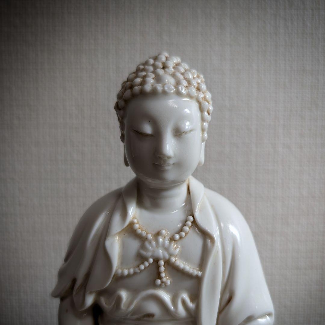 精工復刻 70-80s 中国白磁 釈迦如来坐像 18cm　徳化窯様式　美術工芸品