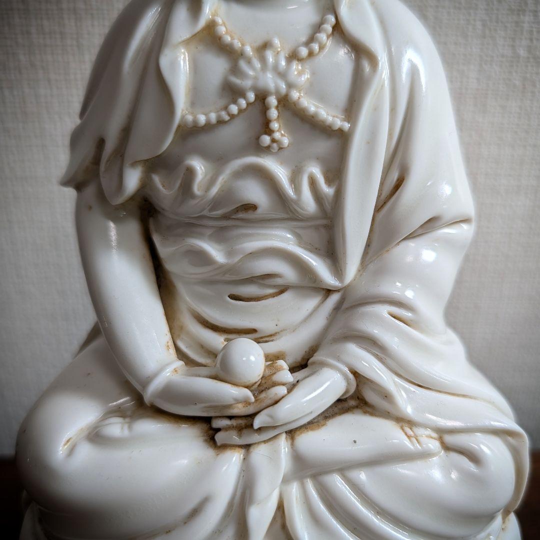 精工復刻 70-80s 中国白磁 釈迦如来坐像 18cm　徳化窯様式　美術工芸品