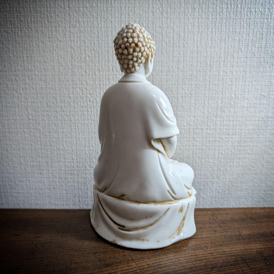 精工復刻 70-80s 中国白磁 釈迦如来坐像 18cm　徳化窯様式　美術工芸品