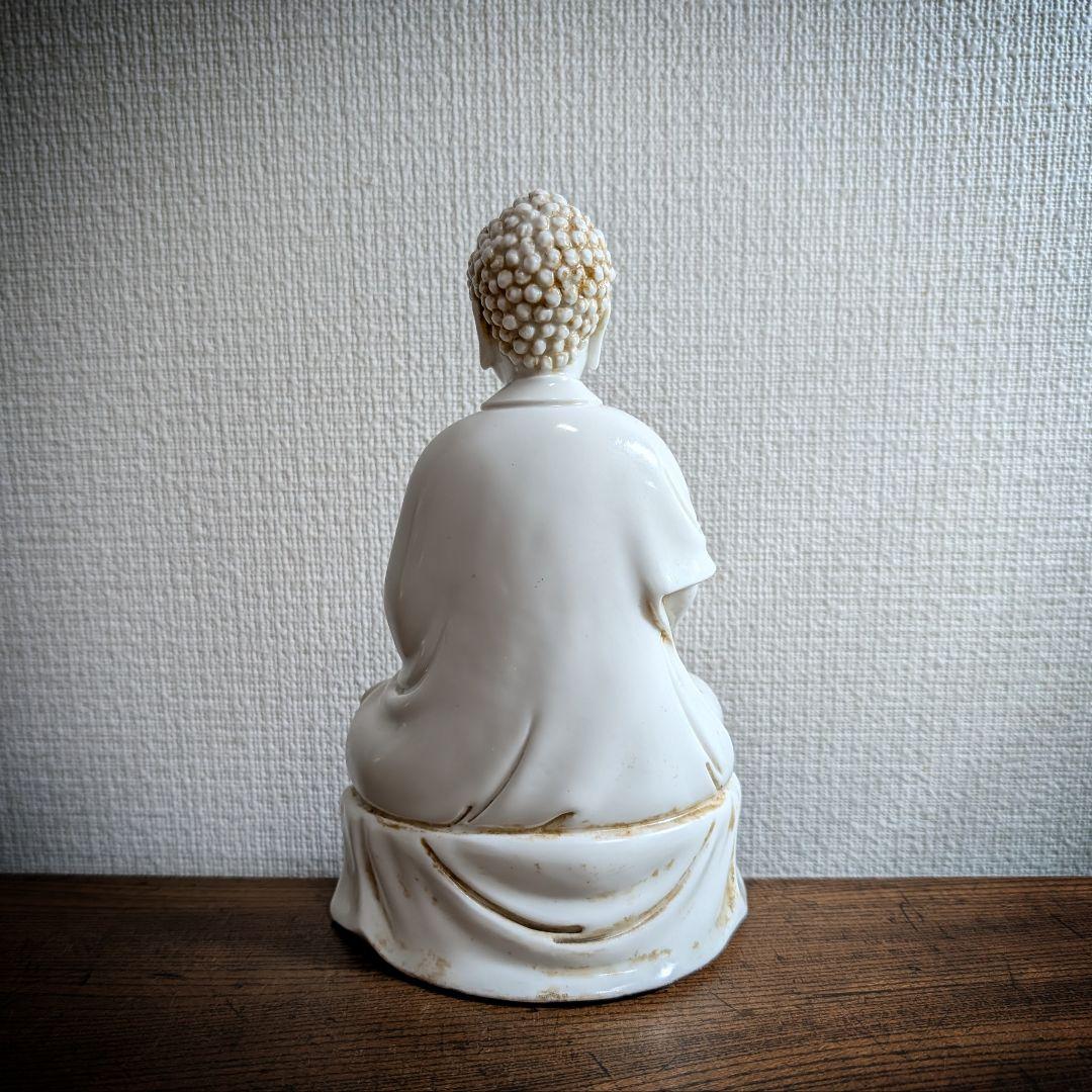 精工復刻 70-80s 中国白磁 釈迦如来坐像 18cm　徳化窯様式　美術工芸品