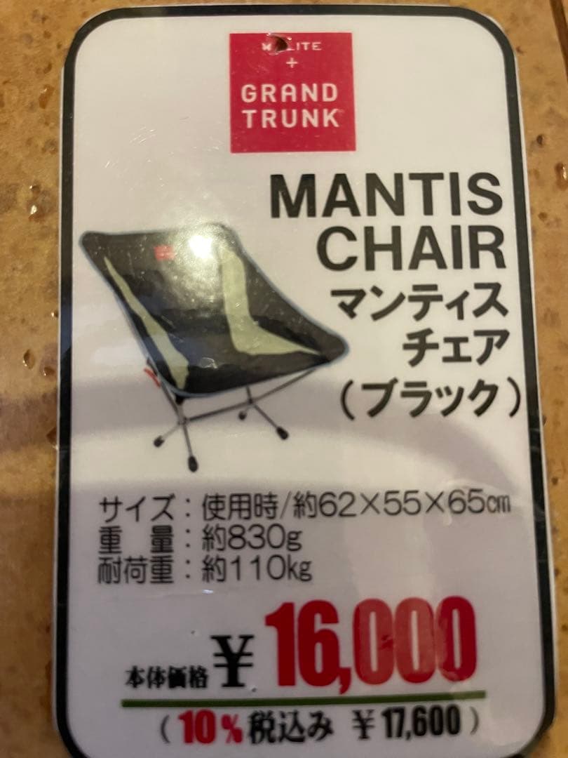 GRAND TRUNK MANTIS CHAIR ブラック