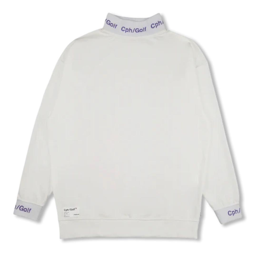 CPH/GOLF JACQUARD MOCK NECK LS TEE ホワイト