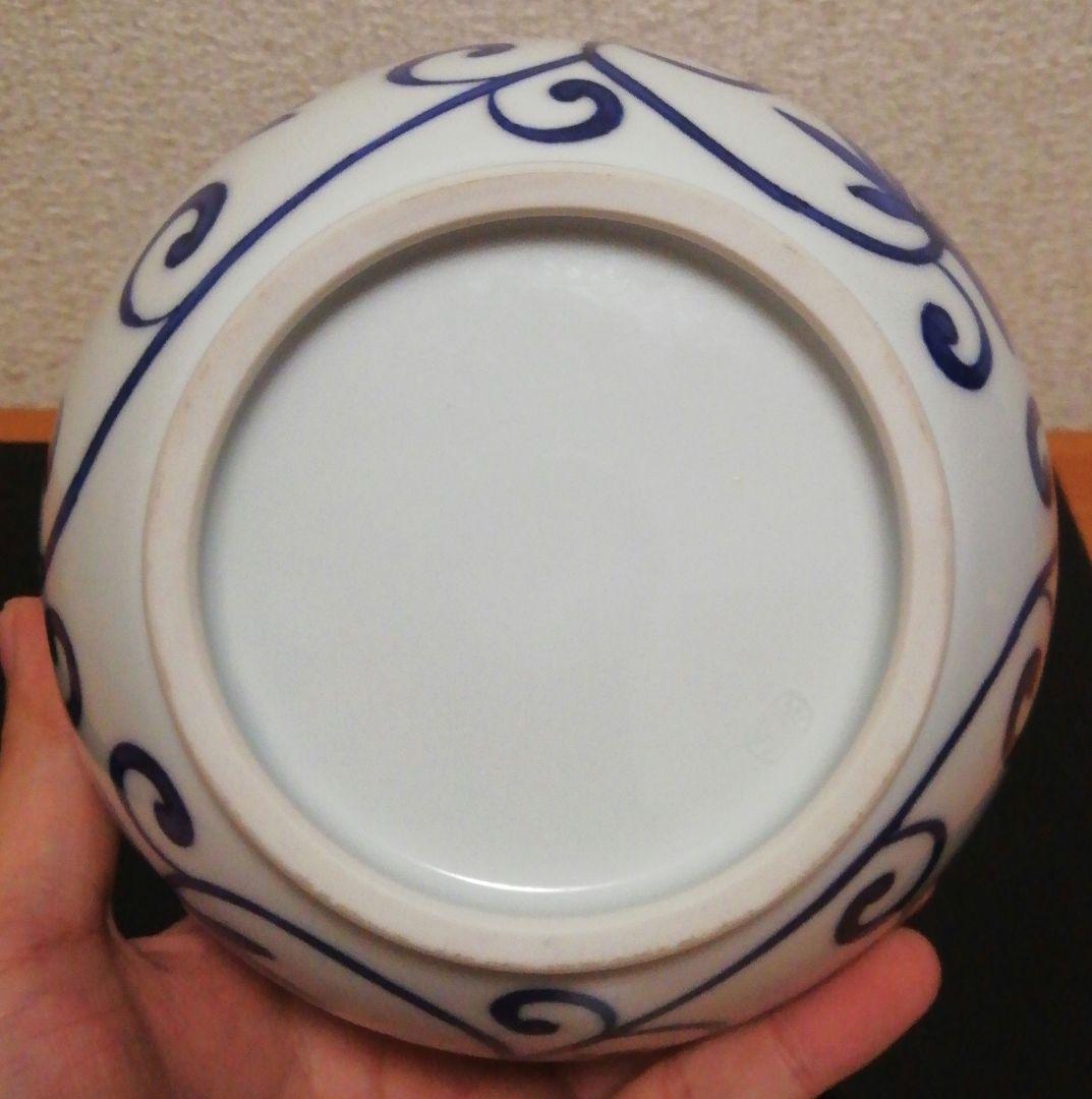 三浦竹泉作　染付　草花図　花入　共箱　共布　花瓶