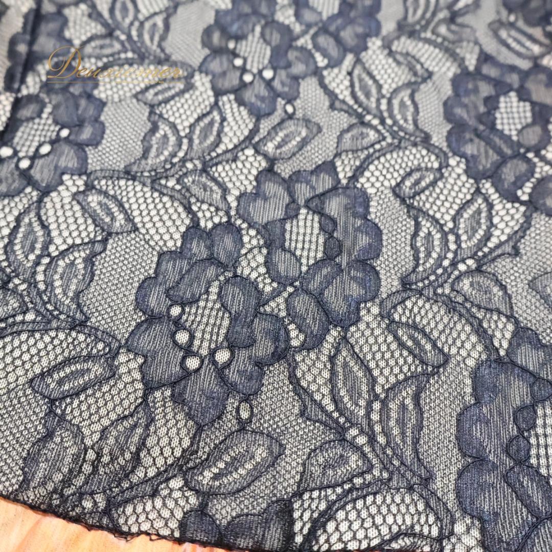 【美品 社交ダンス衣装】ブラック オレンジ ワンピース ドレス 黒 花柄 レース