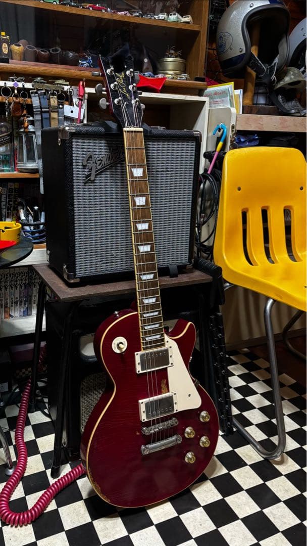 ギター Les Paul Cherry red heard relic