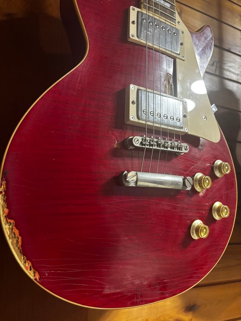 ギター Les Paul Cherry red heard relic
