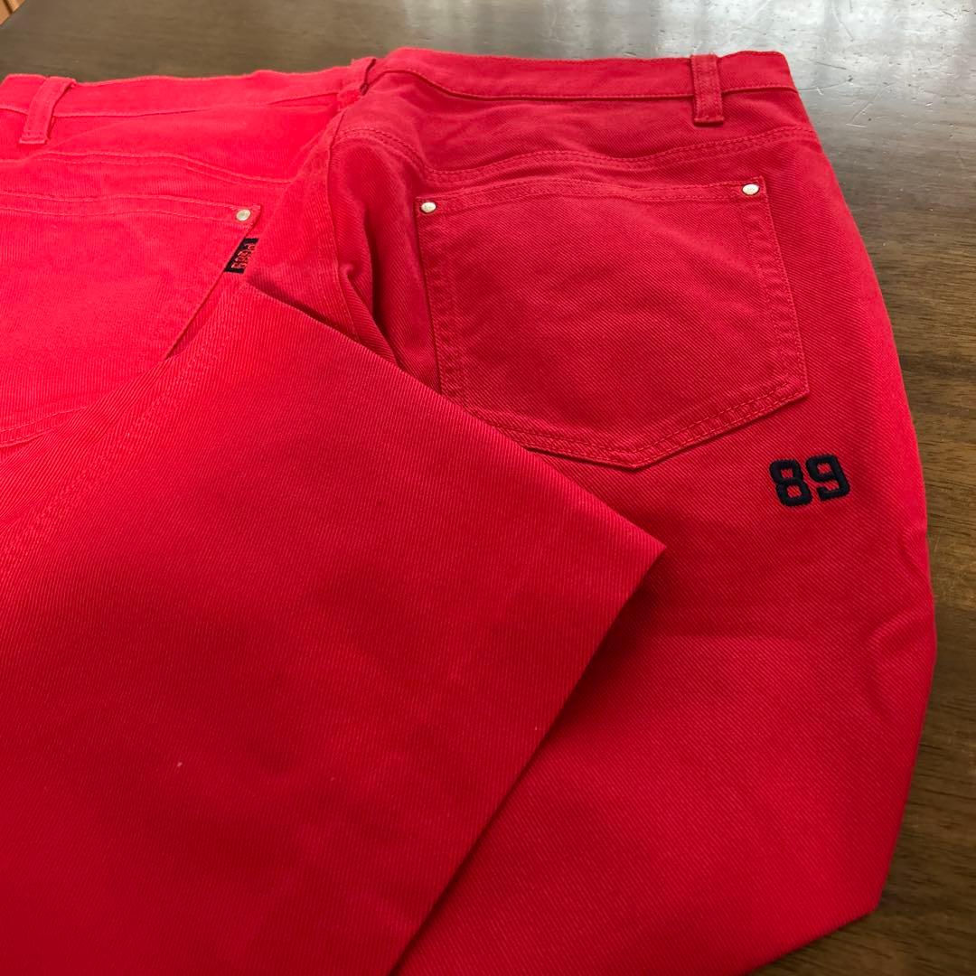 パーリーゲイツ 赤色パンツ サイズ84-88 ゴルフウェア