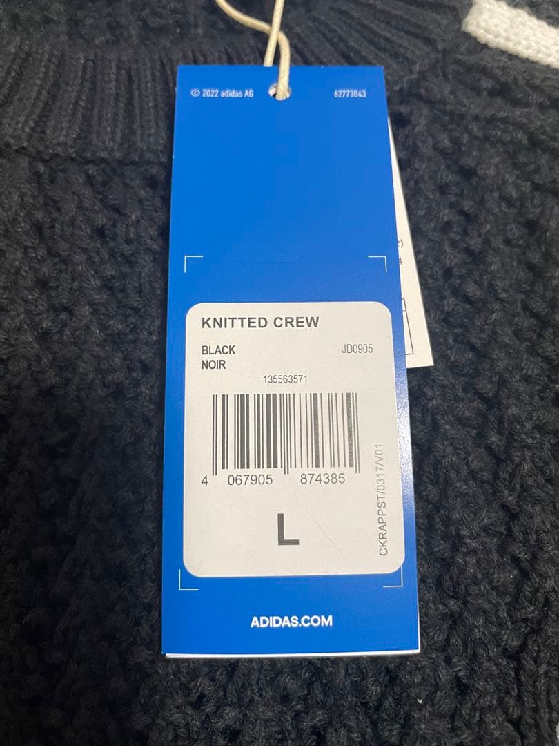 新品未着用　アディダ　アディカラー ニット クルーネックセーター　L