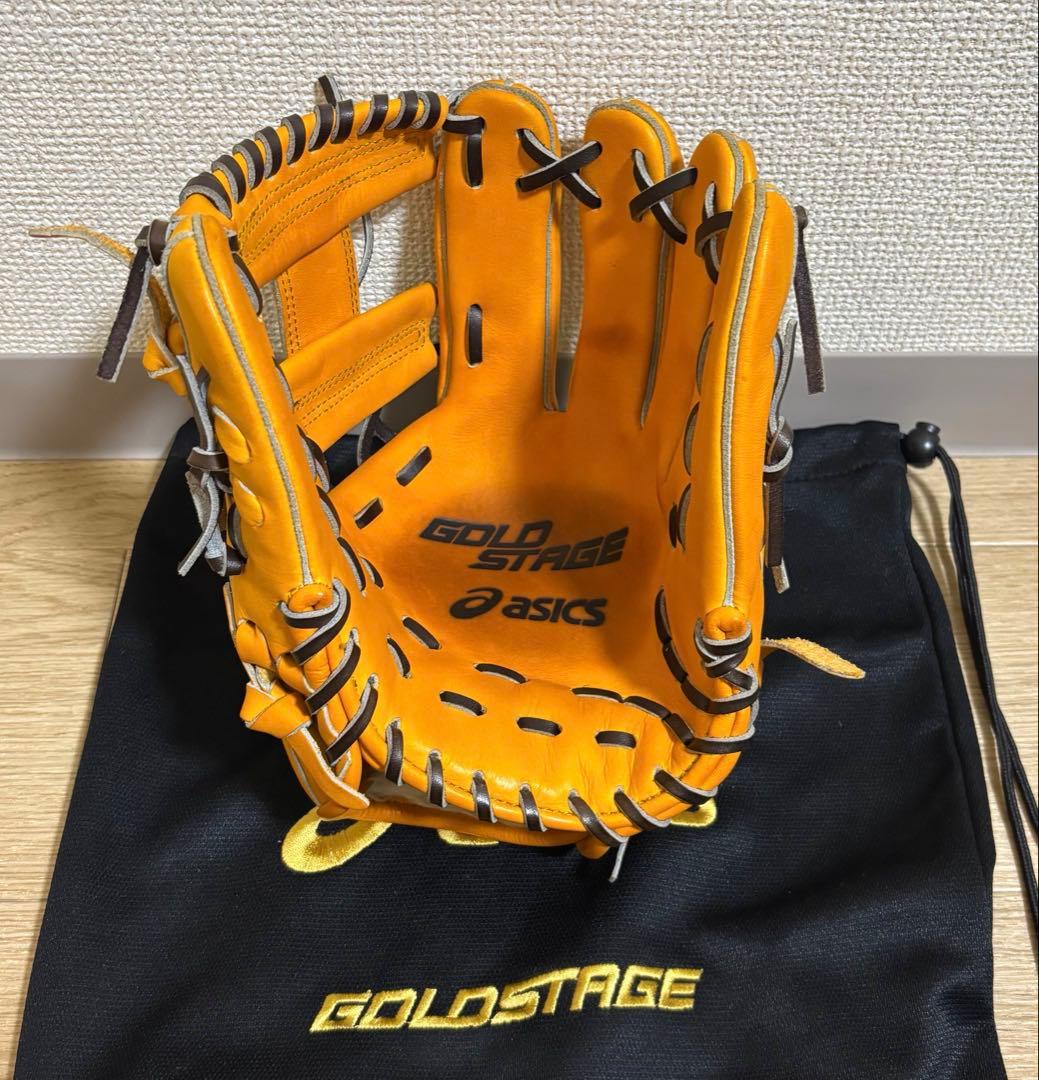 《王道》asics GOLDSTAGE 軟式内野手用グローブ