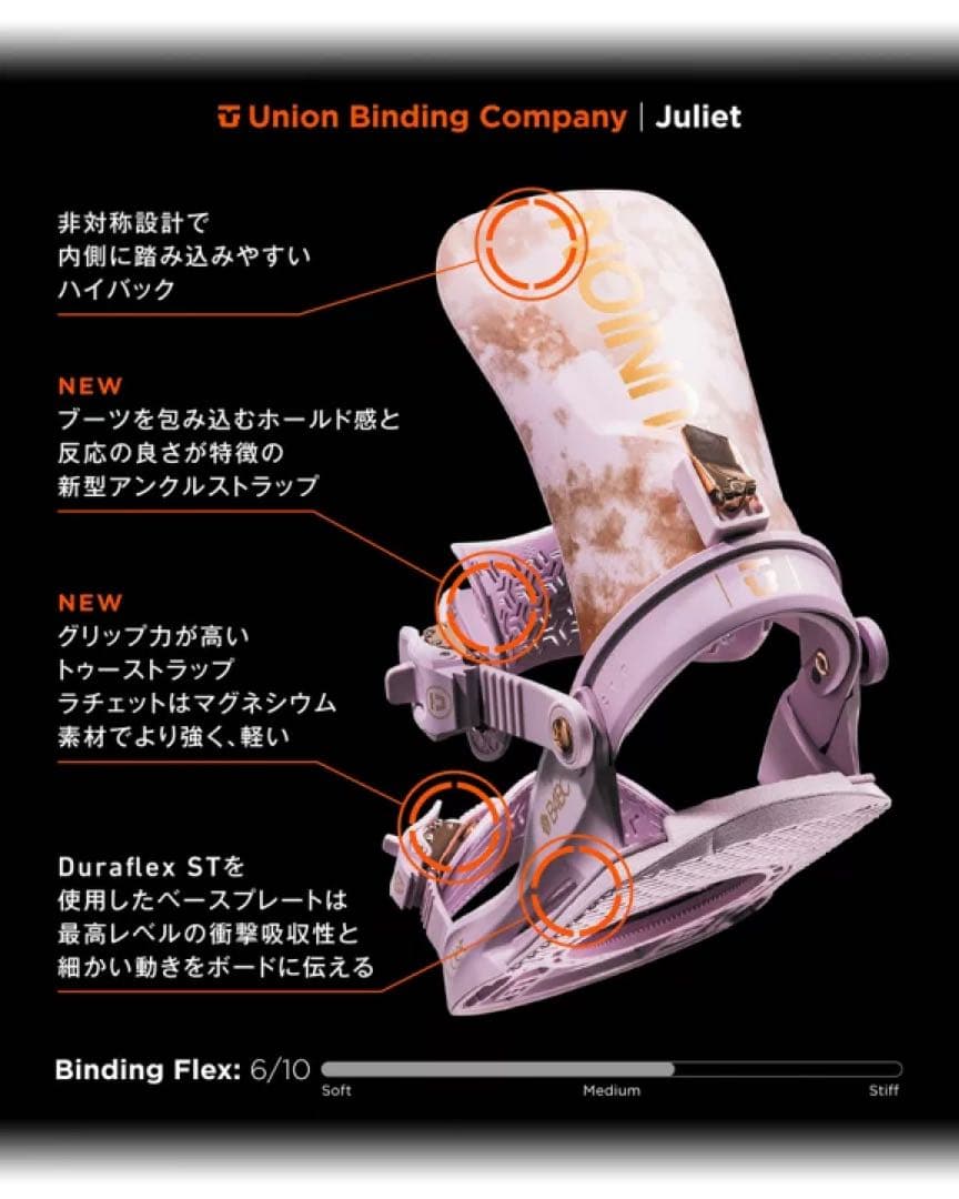 ぴ*ん様 新品UNION/ユニオン JULIET スノーボードビンディング24-
