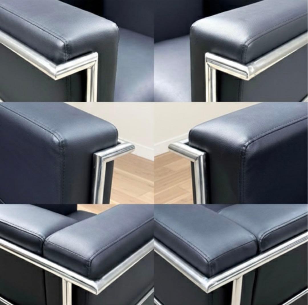 ルコルビジェ　モダンデザイン 1人掛けソファ ブラック　リプロダクト