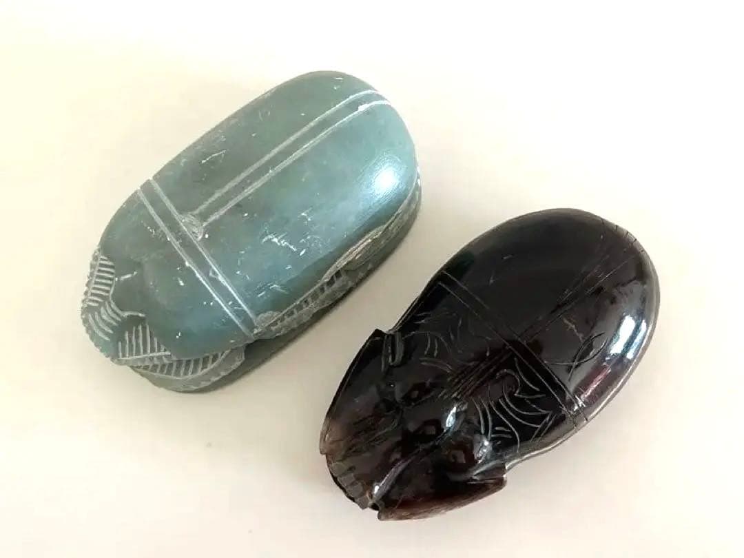 古代エジプト　スカラベ　コガネムシ型　太陽神　大理石　アンティーク　お守り