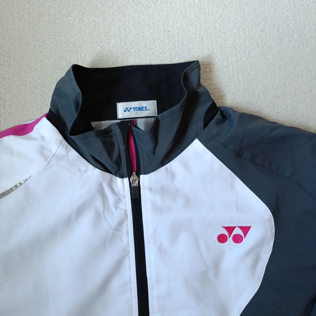 【新品】YONEX ジャケット グレー/ホワイト/ピンク