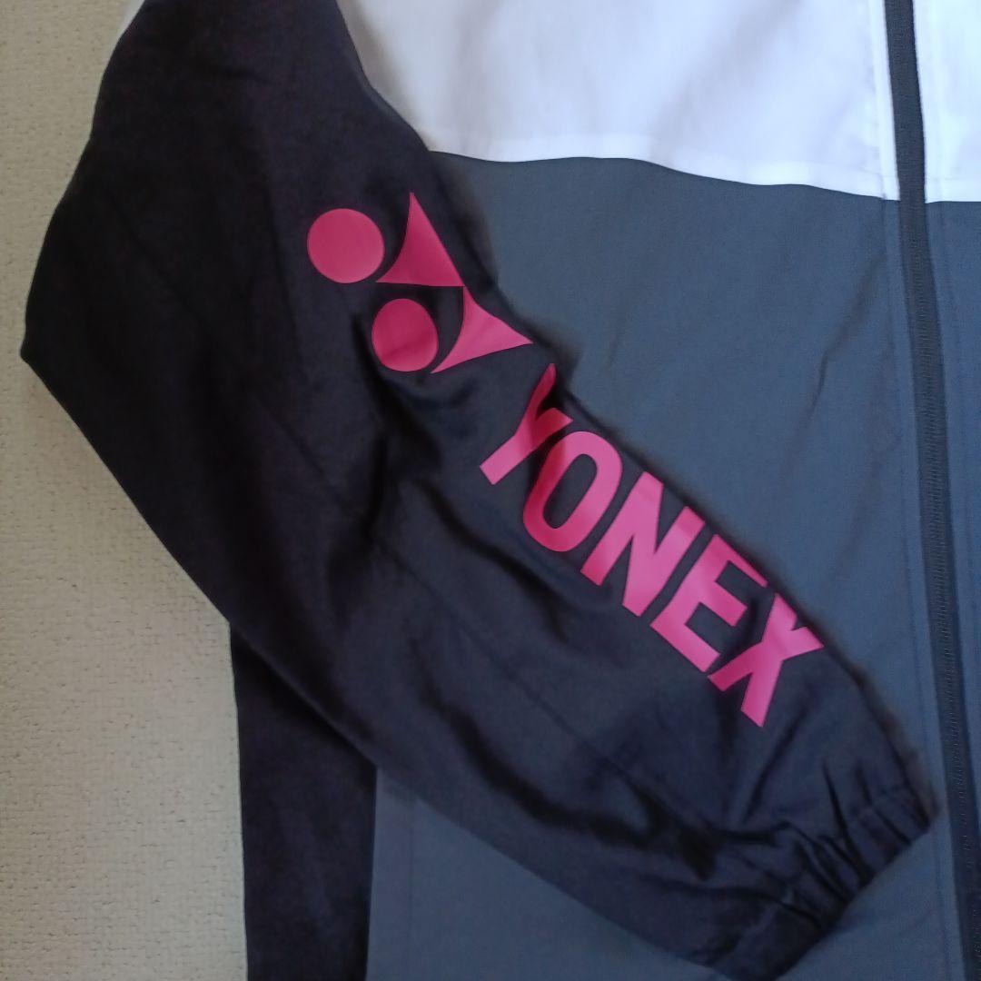 【新品】YONEX ジャケット グレー/ホワイト/ピンク