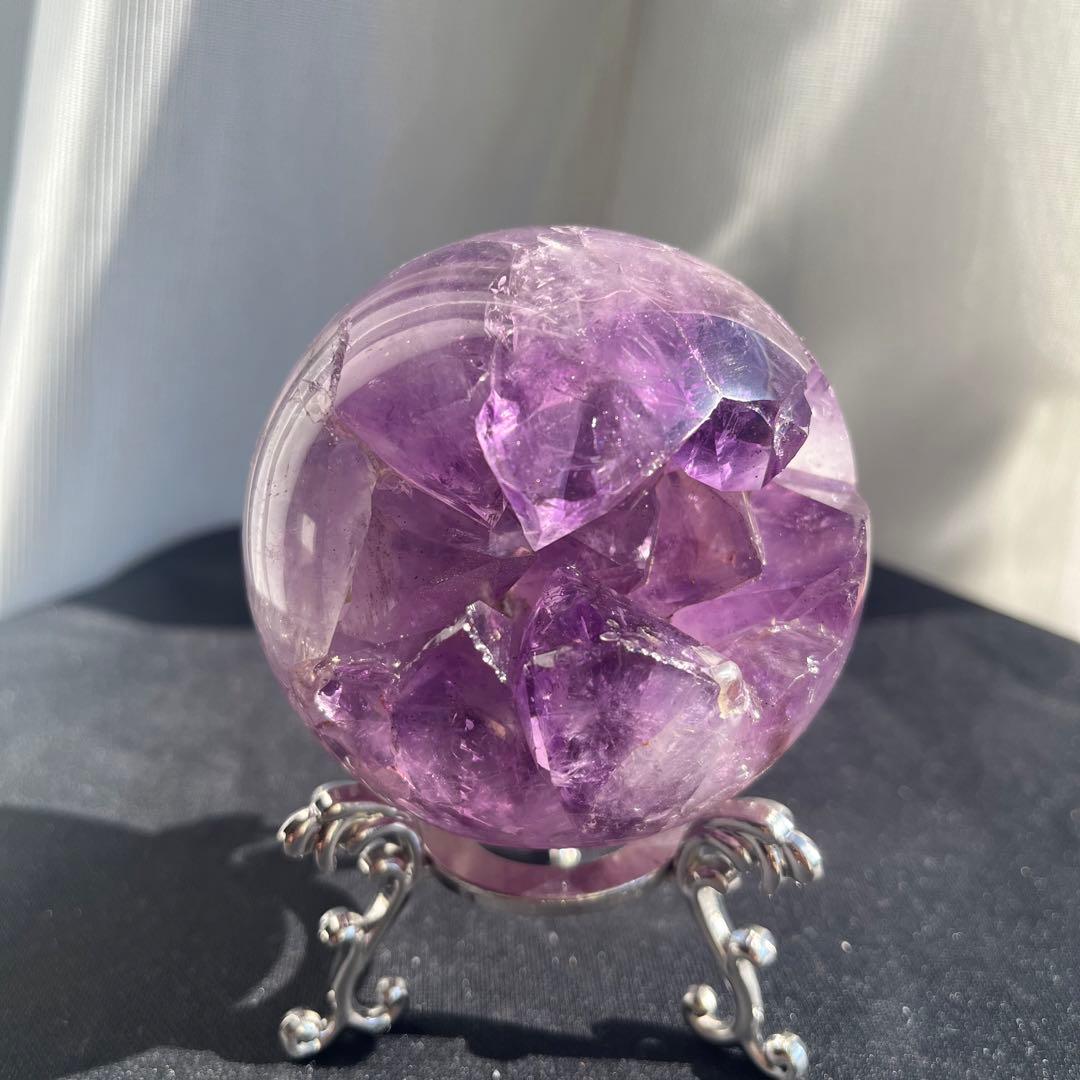 ブラジル産❣️美品❣️天然石透明感アメジストの笑い口NO.011806
