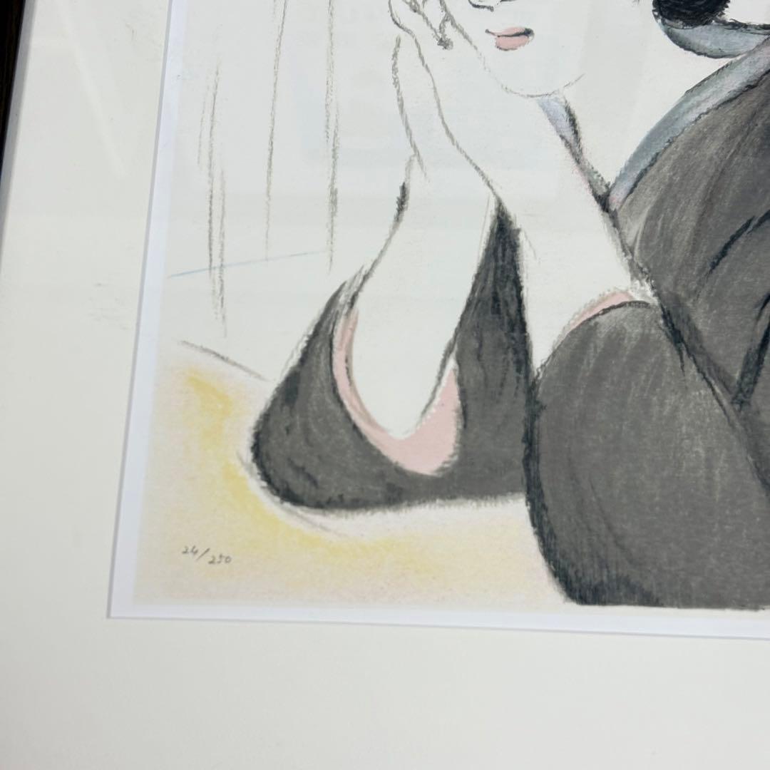 竹久夢二 朝の光へ 版画 限定 250 額装