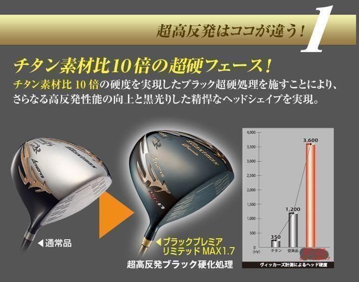 左 ! 世界最薄超高反発で40yUP! マキシマックス ブラックプレミア 1.7