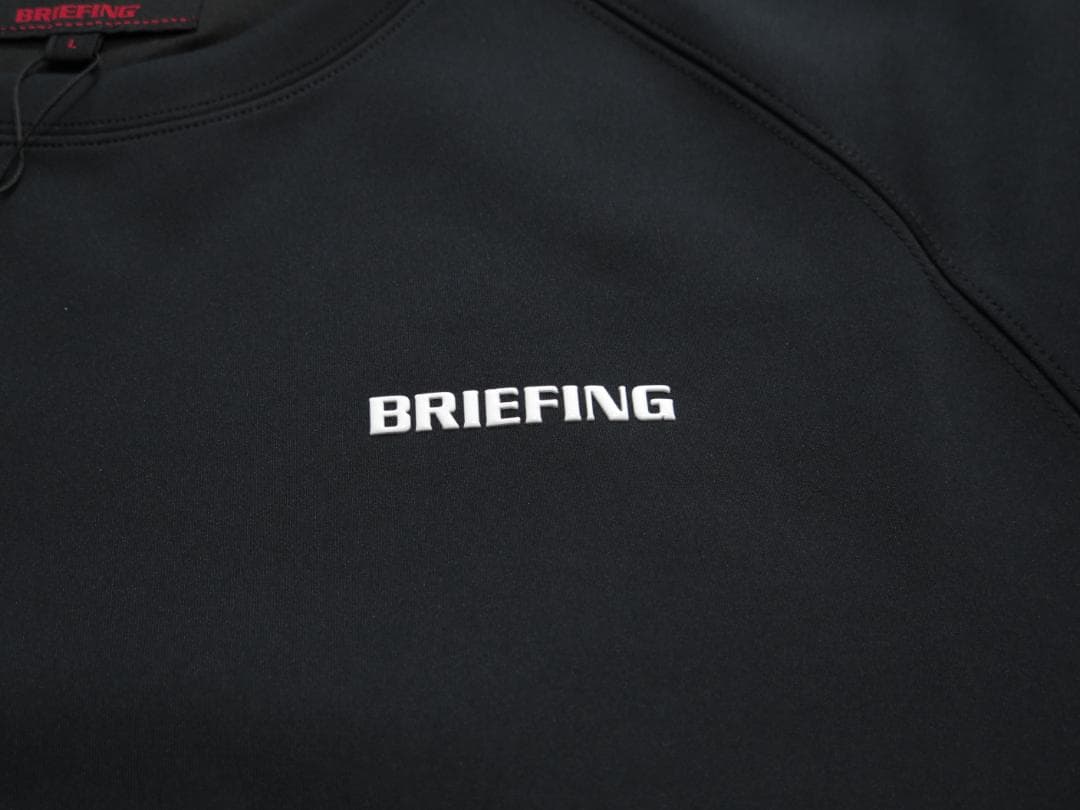 ⓁBRIEFING GOLF ブリーフィングゴルフサイドロゴラインクルーネック黒