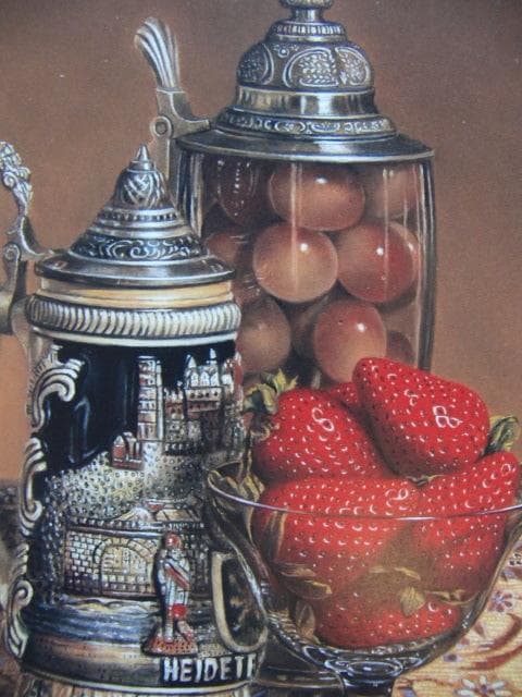 山中雅彦、【苺のある静物】、希少な画集画、新品高級額 額装付、状態良好