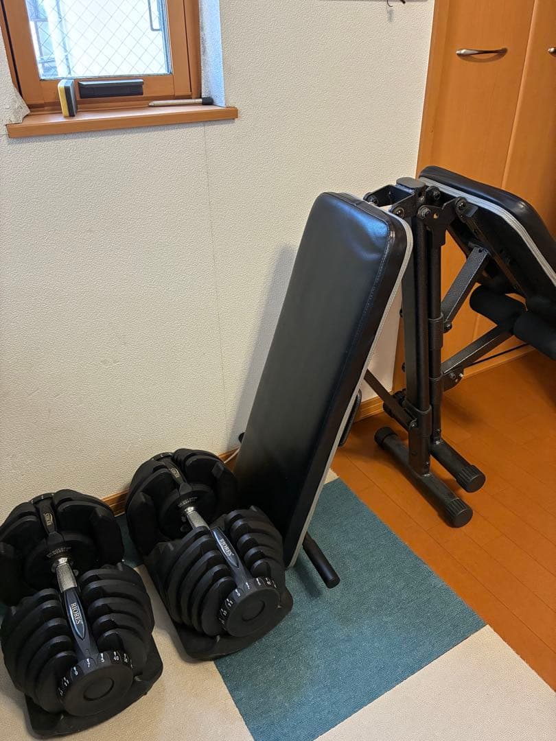 【引き取り限定】可変式ダンベル40kg×2 ＆ マルチベンチ セット