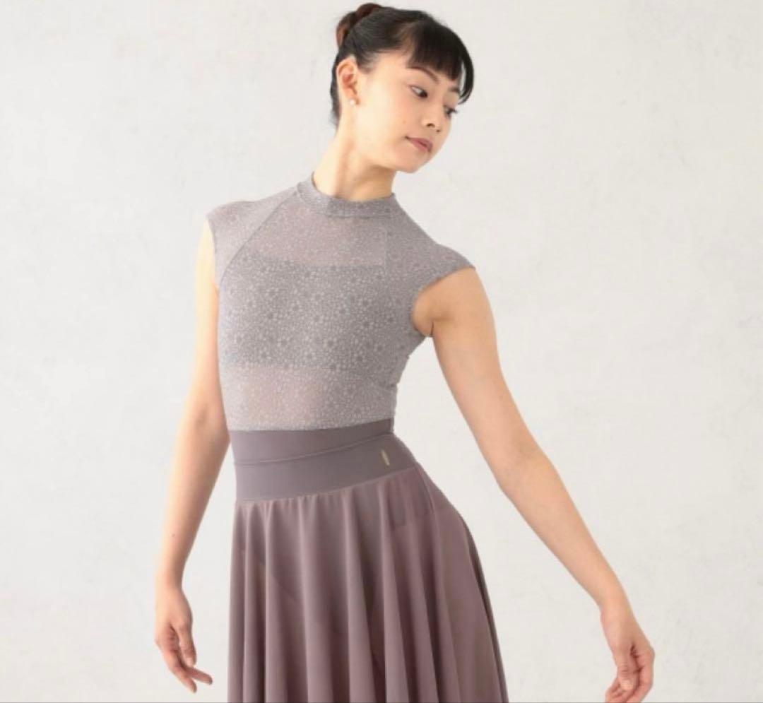 新品　FREED OF LONDON★ハイネックレオタード チャコールグレー　L