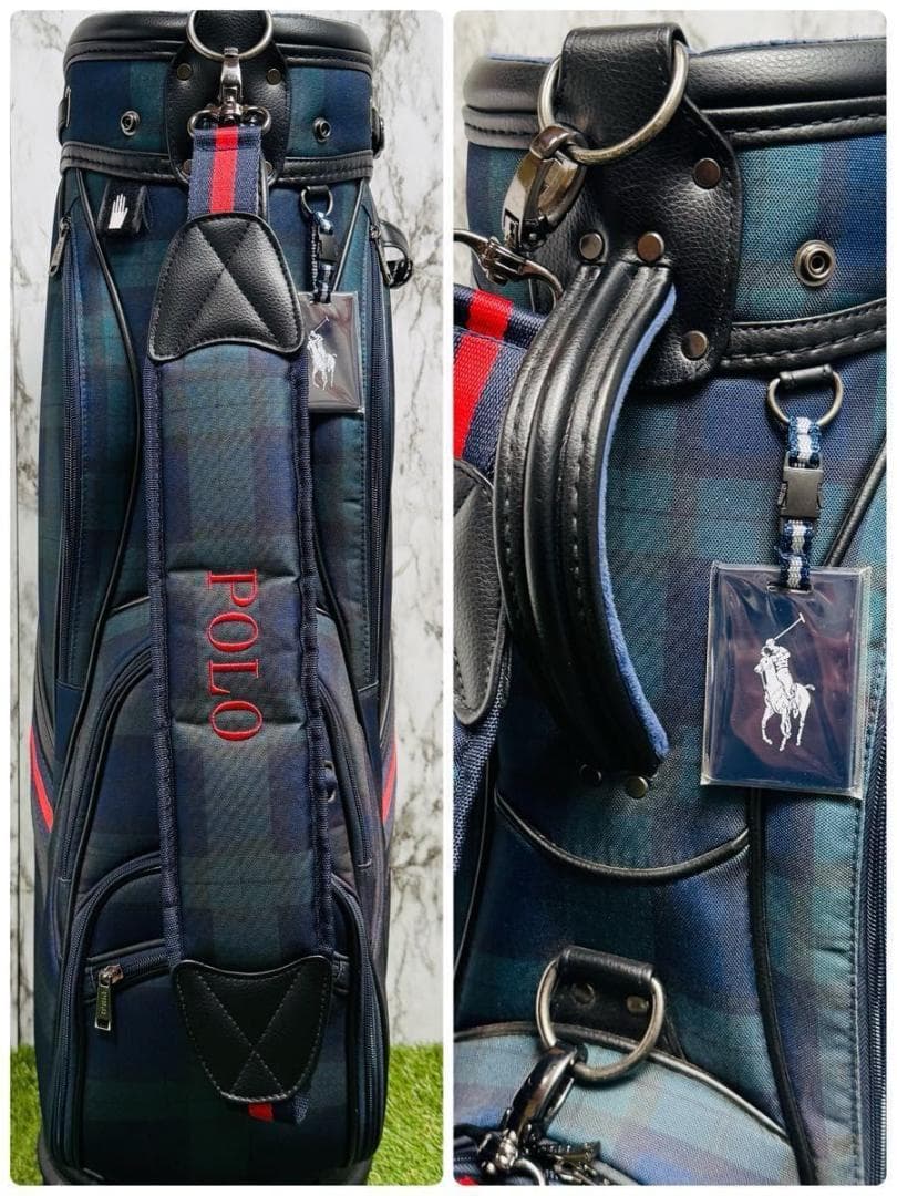 【良品】ポロ ラルフローレン カート式 タータンチェック キャディバッグ