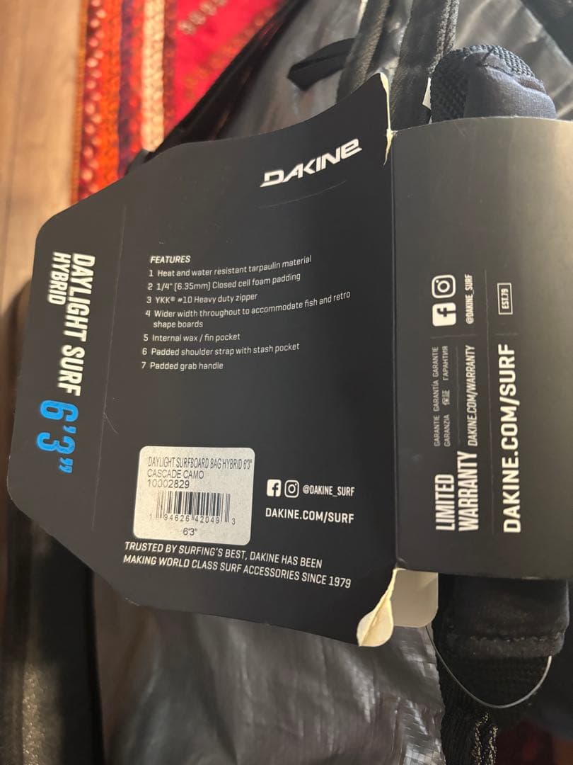 DAKINE サーフボードケース 6'3\" 未使用