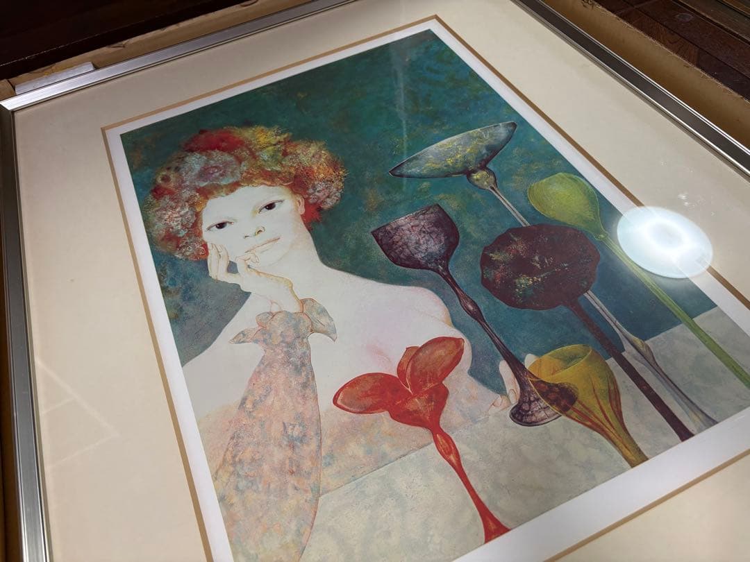 【額装リトグラフ】レオノール・フィニ作品／幻想的な女性画／保証書付き