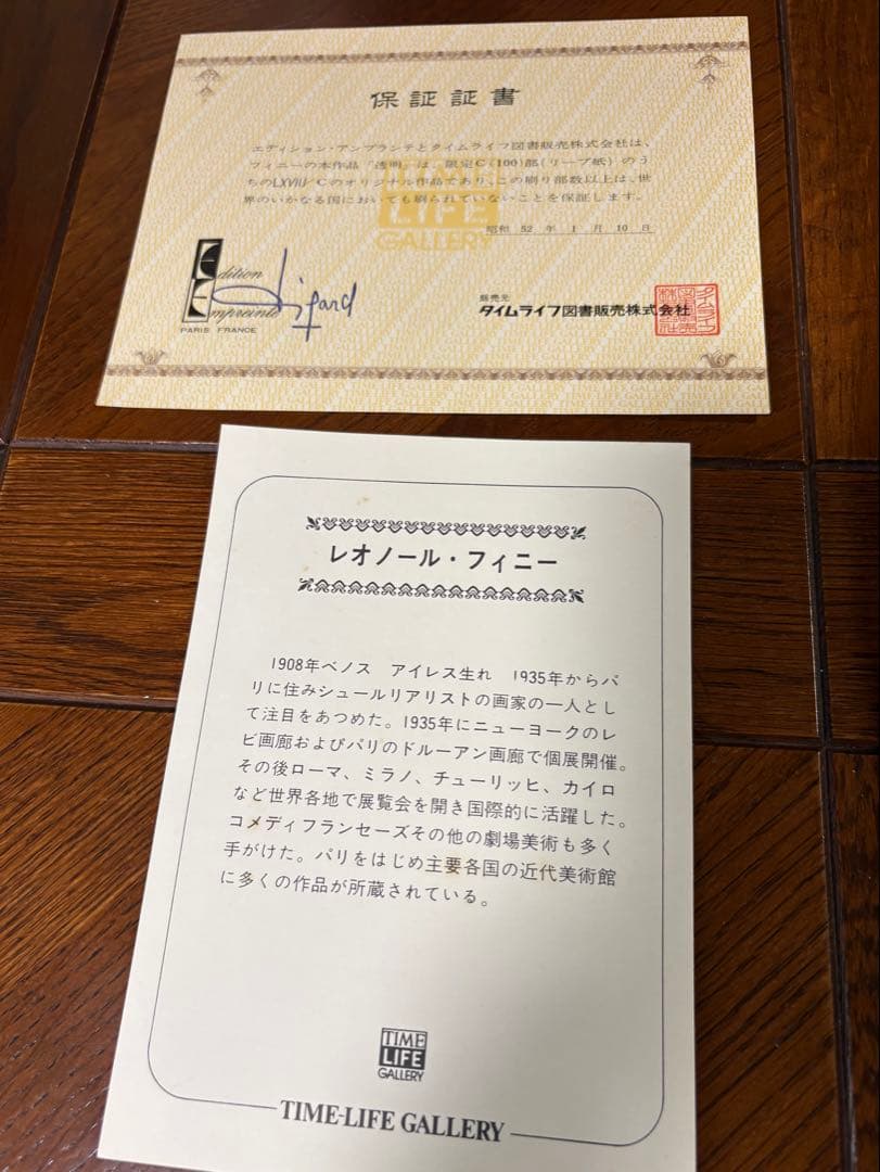 【額装リトグラフ】レオノール・フィニ作品／幻想的な女性画／保証書付き