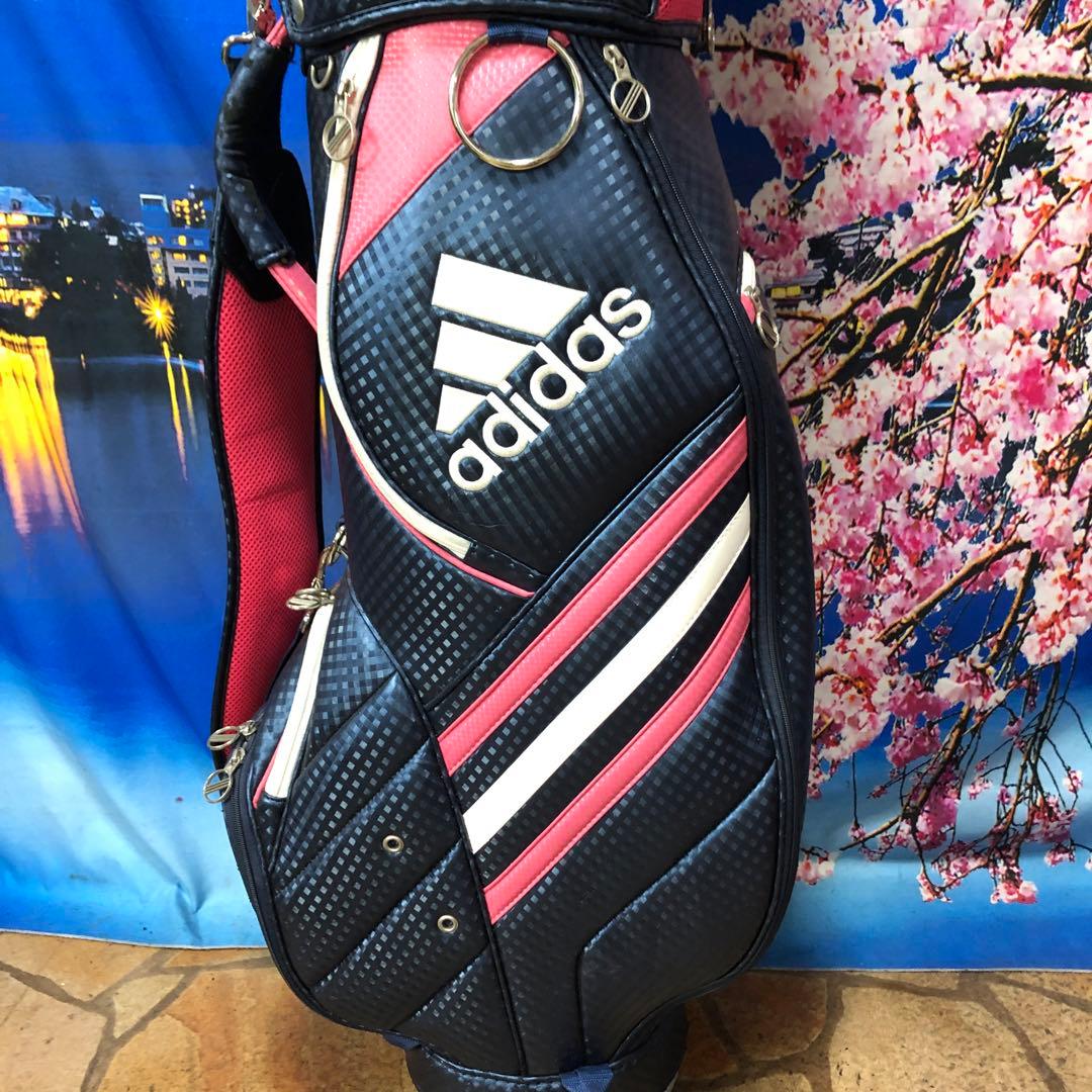 寶BV-1112 adidas アディダス キャディバッグ ネイビー/ピンク