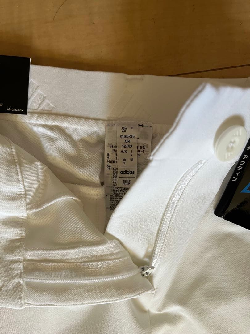 新品　アディダス　ゴルフ　L 白　ストレッチ　撥水