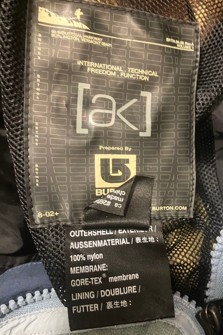 バートンAK スノボジャケット　S ゴアテックス　GORE-TEX