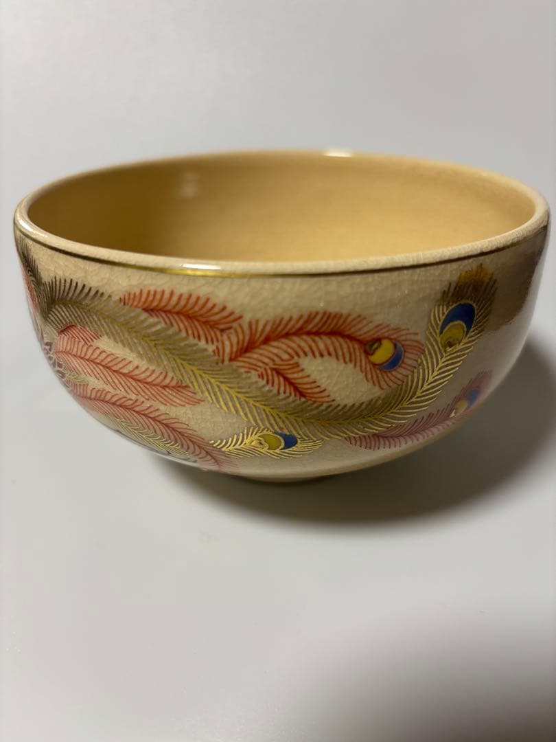 薩摩焼　秋月作　鳳凰　白薩摩茶盌　抹茶碗　茶道具