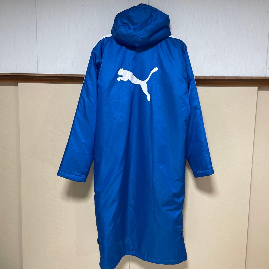 PUMA フリースライニング ベンチコート 青