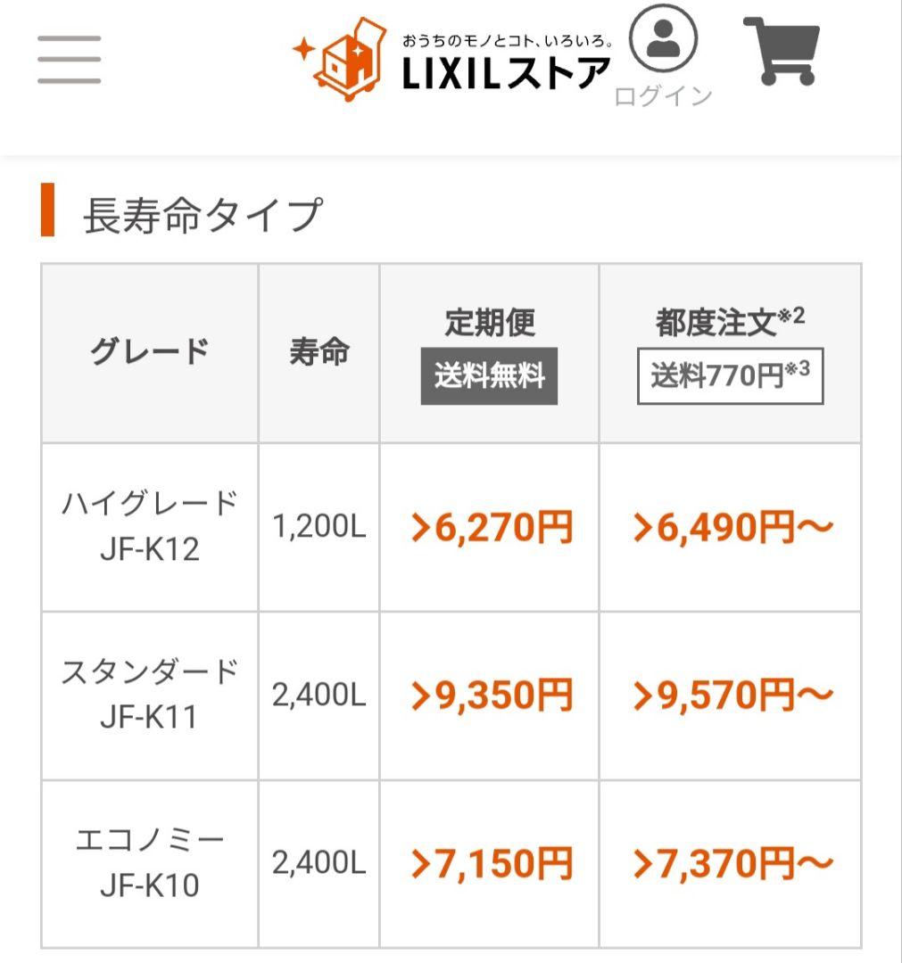 [正規品】LIXIL INAX 浄水カー トリッジ JF-K11-A