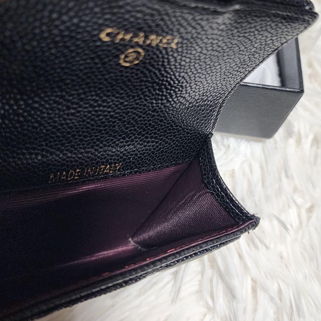CHANEL　ケース　小銭入れ　キャビアスキン　黒