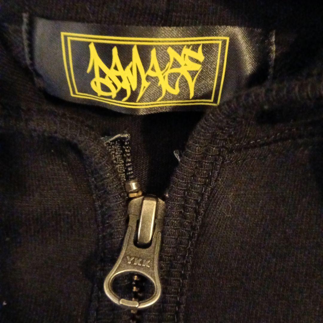 【美品】傷 キズ ZIP HOODIE 黒xピンクx黄色