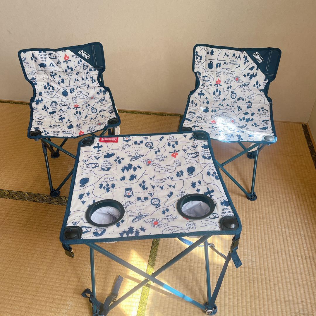 コールマン 折り畳みチェア２脚＋テーブルのセット