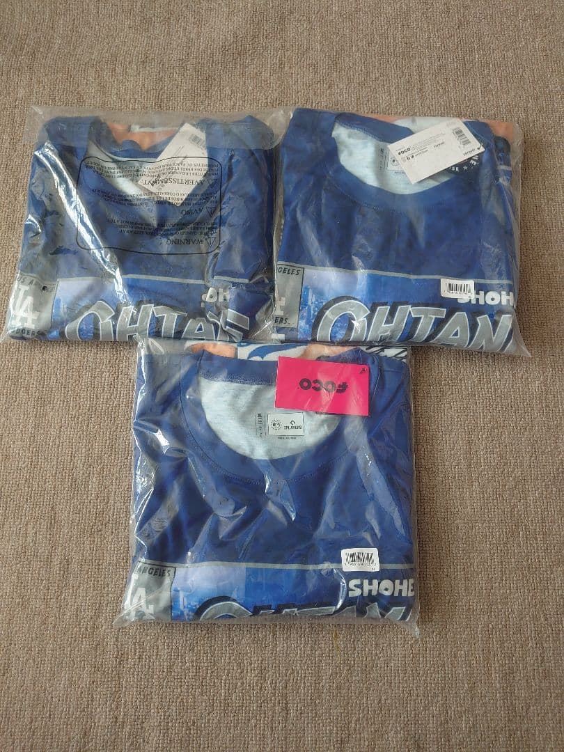 FOCO 大谷翔平 ドジャース Tシャツ XL 青 新品 未使用 3枚セット