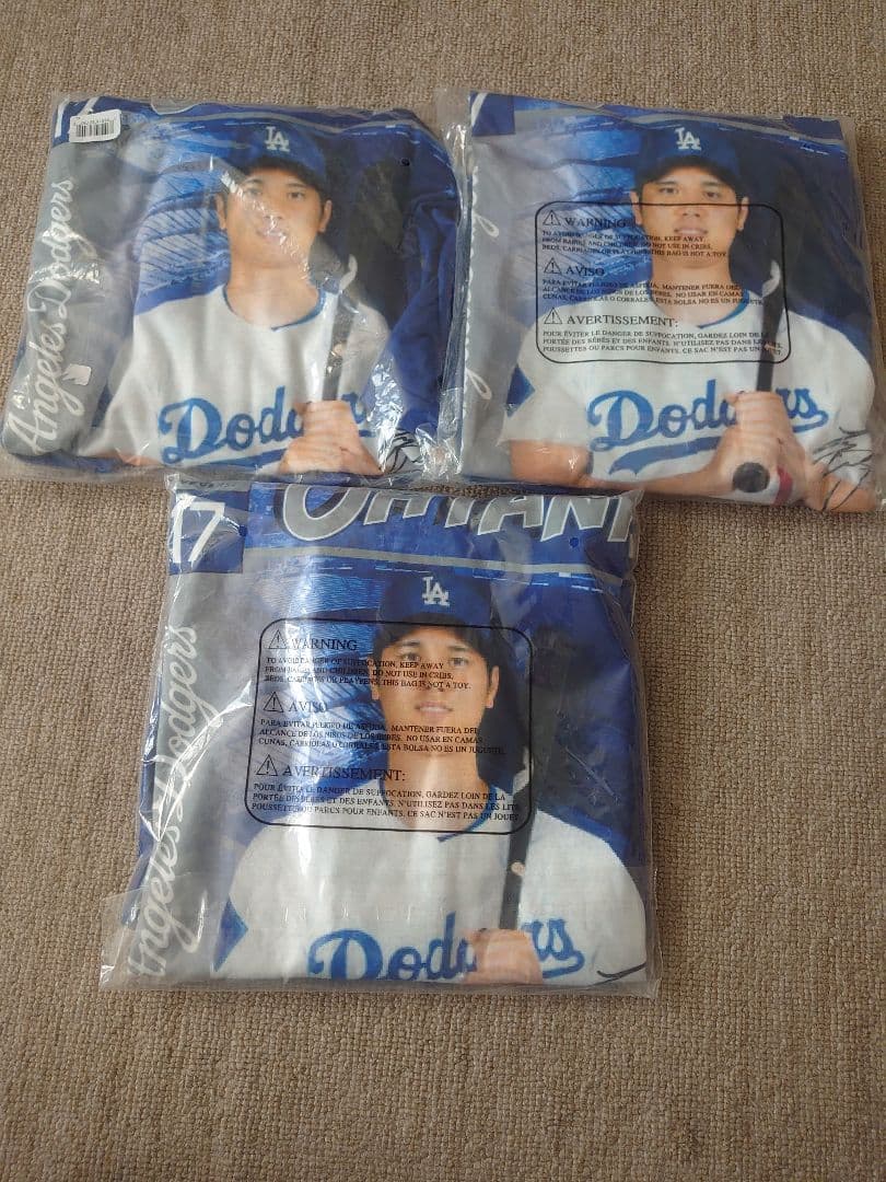 FOCO 大谷翔平 ドジャース Tシャツ XL 青 新品 未使用 3枚セット