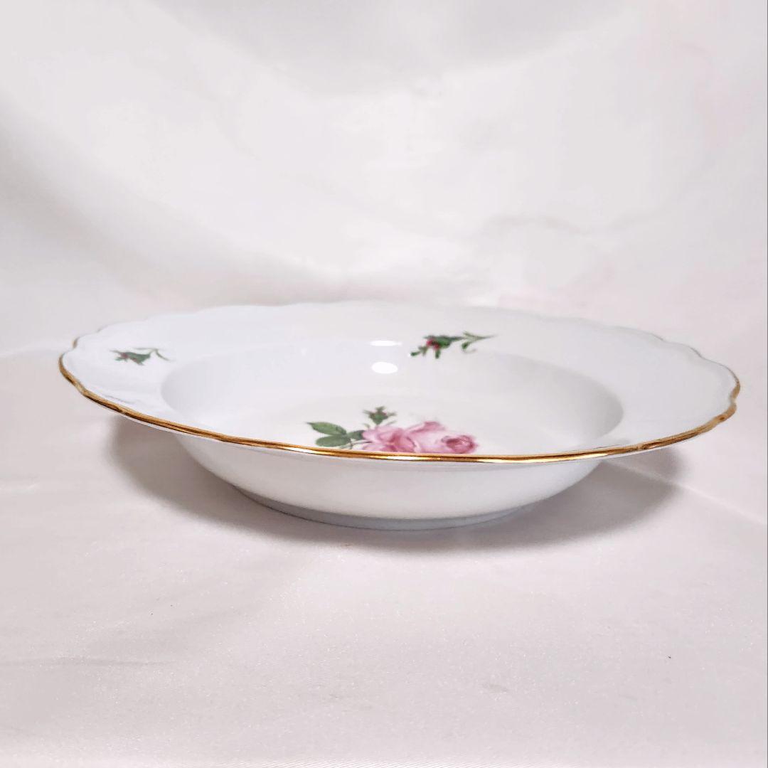 マイセンMEISSEN 【ピンクローズ】23.5cm深皿・ボウル皿【未使用美品】