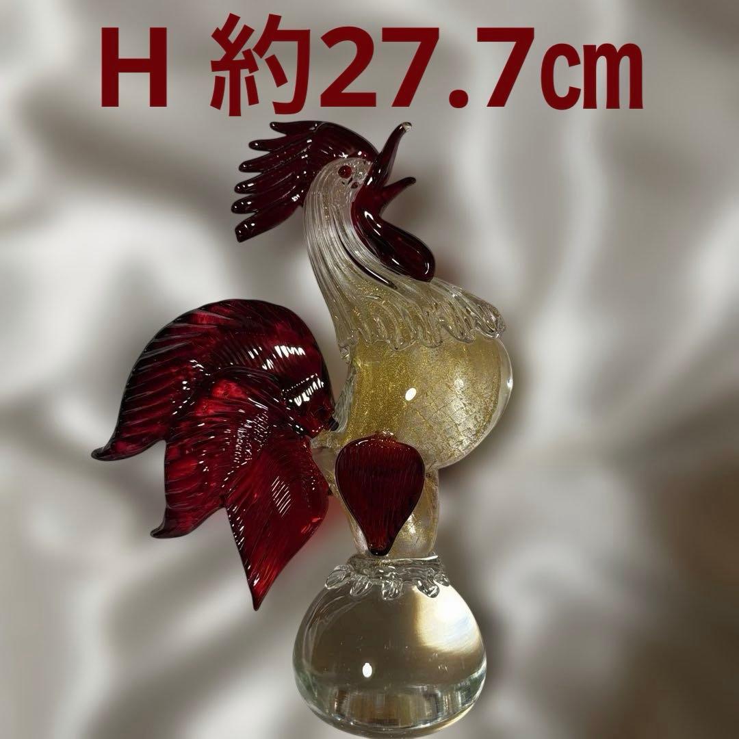 ハ*ピ様 ベネチアンガラス ムラーノガラス 酉年 金彩 オブジェ イタリア